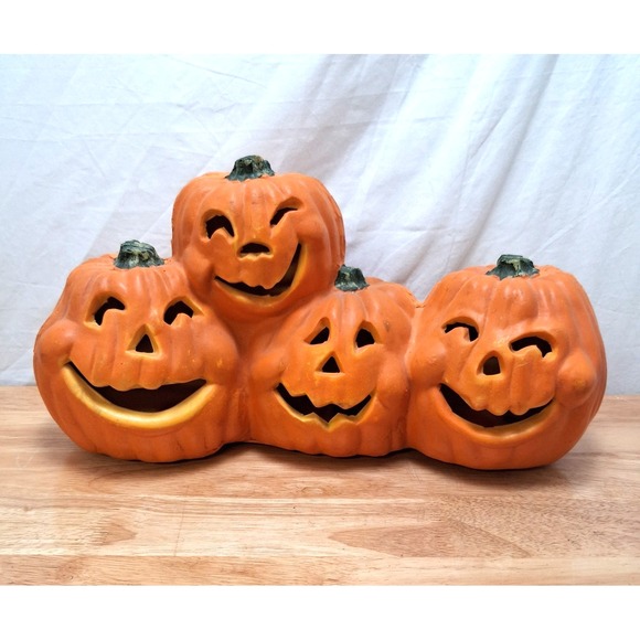 Other - Large 18" Stacked Cluster Light Up Pumpkin Jack 'O Lanter Halloween Blow Mold